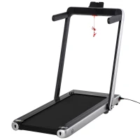HOMCOM Elektrisches Laufband mit LED-Display Faltbares Fitnessgerät 1-12 Km/h Stahl Schwarz+Silber 134 x 66 x 107 cm(m-9)