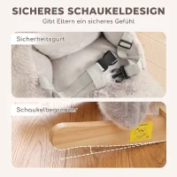 AIYAPLAY Schaukeltier im Robbe-Design Plüsch 52 cm mit Musik, Sicherheitsgurt und Stoppern für Kinder 1–3 Jahre, Grau(m-6)