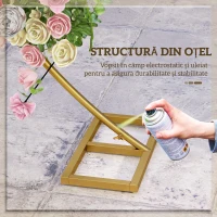 Outsunny Arc din Oțel Auriu pentru Baloane și Plante Cățărătoare(m-5)