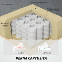 HOMCOM Scaun de Birou cu Masaj pe 6 Puncte și Rabatabil, din piele PU și Oțel, 66x72x113-121 cm, Gri Antracit(m-6)