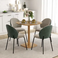 HOMCOM Mesa de Refeição de Madeira Quadrada para 4 Pessoas Base Quadrada para Espaços Pequenos 70x70x75 cm Madeira(m-10)