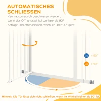 PawHut Türschutzgitter für Hunde, Absperrgitter, Schutzgitter für Haustiere, Metall, Kunststoff, 74-87 cm, Weiß(m-5)