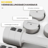 SPORTNOW 2 x 2,5 kg Kurzhanteln mit anpassbarem Gewicht, Kunststoffgehäuse, Weiß(m-6)