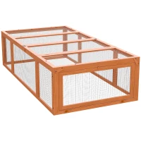 PawHut Clapier lapin extérieur cage cochon d'Inde toit ouvrable et portes verrouillables 180 x 90 x 48 cm jaune(m-11)