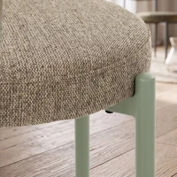 HOMCOM Conjunto de 4 Banquetas Empilháveis Redondas com Assento Acolchoado, sem Encosto, Economia de Espaço, 45 x 45 x 47,5 cm, Castanho Claro(m-7)