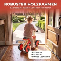 AIYAPLAY Rutschauto Kinder, Holz Rutschfahrzeug mit EVA-Rädern, höher Rückenlehne Kinder von 2–3 Jahre, Rot(m-5)