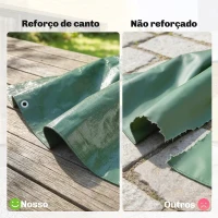 Outsunny Lona Impermeável Exterior 6x8 m Toldo PE 90 g/m² Proteção UV com Ilhós Reforçados para Lenha Móveis de Jardim Verde(m-5)