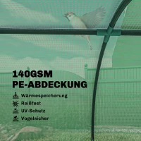 Outsunny Foliengewächshaus, wetterbeständig, UV-beständig, Folientunnel, 200 cm x 80 cm x 45 cm, Grün(m-4)
