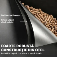 Outsunny Recipient pentru Peleți 30 Kg cu Roți și Sită, Negru(m-5)