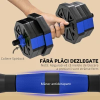 SPORTNOW Set Greutăți Fitness 6 în 1 Multifuncțional, 20 kg din Plastic și Nisip, 125x18x18 cm, Albastru(m-6)