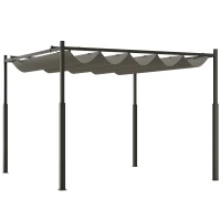 Outsunny Pergola ca. 3x3 m Freistehend Terrassenüberdachung mit Schiebedach, magnetisches Pad, 8 cm Säule UV-beständig(m-12)