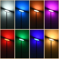 HOMCOM Lámpara de Pie Inteligente WiFi Lámpara Moderna con LED Regulable RGB 25W para Salón Ø25x168 cm Negro(m-9)