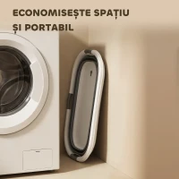PawHut Cadă de baie pentru câini, cadă pliabilă portabilă cu orificiu de scurgere, pentru câini mici și pui, gri(m-5)
