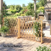 Outsunny Absperrgitter 2er-Set Scherengitter ausziehbar freistehender Scherensperre mit Standfüßen 180 x 30 x 103 cm Braun(m-8)