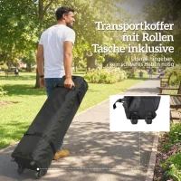 Outsunny Pavillon 3x3m, wasserabweisend Stabil Pop-up Faltpavillon mit Tasche verstellbarer Höhe, UV Schutz 50+, Dunkelgrau(m-8)