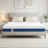 HOMCOM Matelas 160x200cm, matelas 2 personnes, mousse à mémoire de forme au thé vert, housse amovible lavable, fermeté moyenne(m-10)
