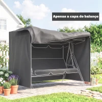Outsunny Capa para Móveis de Jardim Capa Protetora para Baloiços de Exterior com Fecho de Correr 205x124x164 cm Cinza Escuro(m-2)