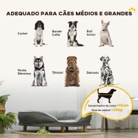 PawHut Sofá para Cães Médios e Grandes Sofá para Animais de Estimação Capa Lavável e Pés de Madeira Carga 25 kg 90x78x25 cm Cinza(m-4)