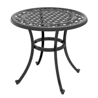 Outsunny Gartentisch Loungetisch Balkontisch, Vintage-Design, 60 x 60 x 53 cm, Schwarz(m-11)