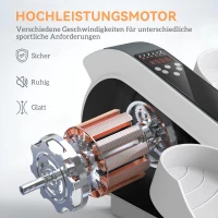 SPORTNOW Sitzpedaltrainer, Mini-Ellipsen-Trainer mit LCD-Monitor, Fernbedienung, 10 einstellbare Geschwindigkeitsstufen, Weiß(m-8)