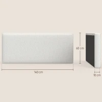 HOMCOM Tête de lit murale en lin, 140 x 60 cm, tête de lit suspendue rembourrée pour chambre à coucher, crème(m-3)
