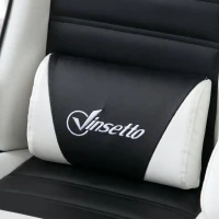 Vinsetto Scaun Gaming cu Urechi de Iepuraș, Suport pentru Picioare, Perne, Reclinabil și cu Înălțime Reglabilă, Negru(m-9)