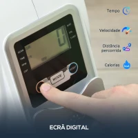 SPORTNOW Máquina de Remo Dobrável com Resistência de 8 Níveis Ecrã LCD e 2 Rodas de Transporte 180x48x60 cm Branco(m-6)
