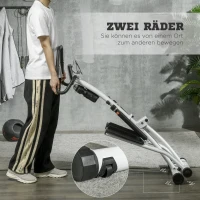 SPORTNOW STEPPER mit 12 Widerstandsstufen, LCD-Anzeige, 2 Rollen, 80 cm  x 61 cm x 134 cm, Weiß + Schwarz(m-6)