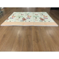 AIYAPLAY Mata do raczkowania Składana Dwustronna Mata do zabawy dla niemowląt z motywem lisa 200 x 150 cm antypoślizgowa wodoodporna dla dzieci 0-3 lata(m-10)