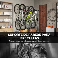 SPORTNOW Conjunto de Suportes de Parede para Bicicletas com 4 Peças Gancho Dobrável 25,5x10,5x4 cm Preto(m-6)