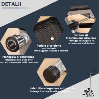 Stepper HOMCOM cu Monitor LCD, Manubriu Reglabil și Elastice, din Oțel și ABS, 55x53x118-128 cm, Negru și Argintiu(m-6)
