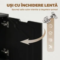 HOMCOM Fișet de Birou cu 5 Sertare și Roți, Negru(m-7)