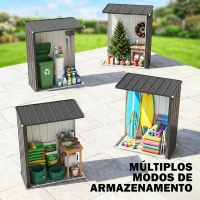 Outsunny Abrigo de Jardim 1,34m² 161,5x94,5x196 cm Abrigo de Exterior de Aço Galvanizado com Porta e Fechadura Preto(m-7)