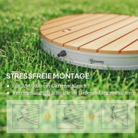 Outsunny Tragbares Außenduschen-Set mit anpassbarer Fontäne, Aluminiumbasis, UV- und Frost-resistent, Naturholzoptik(m-7)
