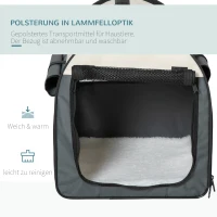 PawHut Hundebox faltbare Hundetransportbox Haustierrucksack mit Kissen Reisetasche Transportbox für Tier wasserdicht Oxfordstoff Dunkelgrau 46 x 36 x 41 cm(m-6)