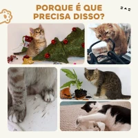 PawHut Arranhador para Gatos em Forma de Castelo 2 em 1 com 2 Áreas para Arranhar Catnip Rampa e Escada  67x66x57 cm Castanho(m-7)