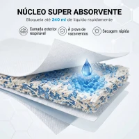 PawHut Fraldas Descartáveis para Cães Machos 48 Unidades Super Absorventes Antifugas para Cães Tamanho M(m-5)