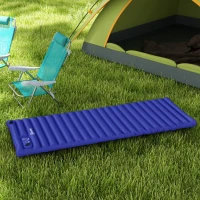 Outsunny Camping-Luftmatratze, inkl. Pumpe, schnell aufblasbar, robust, 195x70x10cm, Blau(m-10)