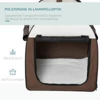 PawHut Hundebox faltbare Hundetransportbox Haustierrucksack mit Kissen Reisetasche Transportbox für Tier wasserdicht Oxfordstoff Kaffee 81 x 56 x 66 cm(m-6)