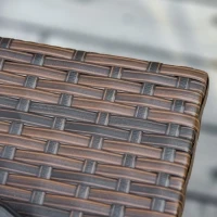 Outsunny Gartentisch Beistelltisch Sonnenschirmständer Gartenmöbel Terrasse Polyrattan Braun 54 x 54 x 55 cm(m-7)
