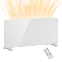 HOMCOM Radiator Electric cu Convecție 2000W, Temperatură Reglabilă cu Telecomandă și Timer, 87x21.5x44.5 cm, Alb(m-11)