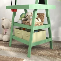 AIYAPLAY Tablă pentru Copii cu Șevalet 3 în 1, Sul de Hârtie și 2 Recipiente, din Lemn, 59x48x118 cm, Verde(m-9)