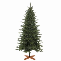 HOMCOM Sztuczna choinka, składany drewniany stojak, wtryskowa konstrukcja, 1438 końcówek, 180 cm, zielona(m-8)