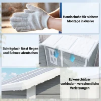 Outsunny Gartenschuppen, Kunststoff-Gartenhaus mit Boden, Fenster, verschließbare Türen, für Garten, 131B x 186T x 198H cm, Grau(m-7)