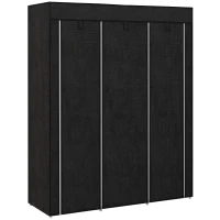 HOMCOM Dulap din Material Textil cu Bază Înălțată, 8 Rafturi și 2 Bare, 125x43x162.5 cm, Gri Închis(m-1)