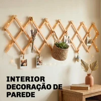 Outsunny Treliça de Jardim em Madeira Extensível Suporte para Plantas Trepadoras Rosas e Videiras 180x60 cm Castanho Claro(m-7)