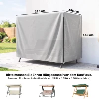 Outsunny Gartenmöbelabdeckung Abdeckung Schutzhülle für Outdoor-Möbel, 215 cm x 155 cm x 150 cm, Grau(m-3)