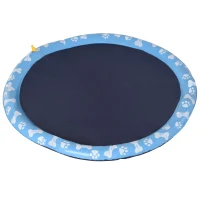 PawHut Hundepool, Planschbecken, mit Wasserdüse, rund, rutschfest, blau, Ø170 cm(m-1)