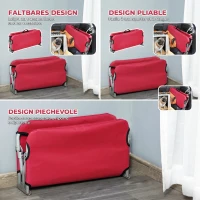 PawHut Pat Pliabil pentru Câini Mici, pentru Interior și Exterior, Metal și Țesătură Oxford, 71x58x20 cm, Roșu(m-7)