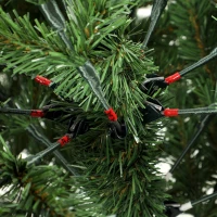 HOMCOM Kunstkerstboom 180 cm, edelden, vol model met scharnierende takken, 961 takpunten, inklapbare houten standaard, groen(m-11)